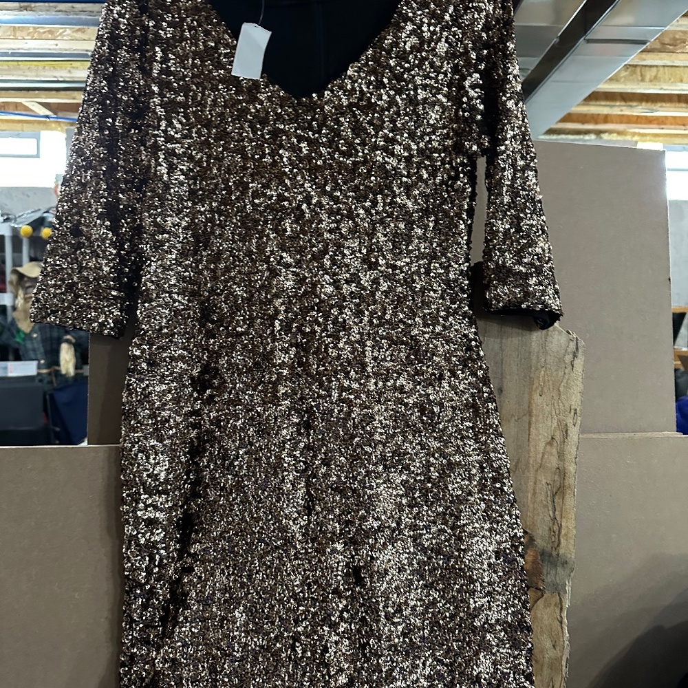 Gold sequin dress